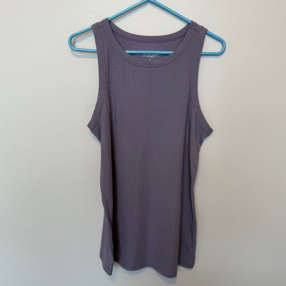 Torrid Super Soft Purple Rib Knit Tank Top